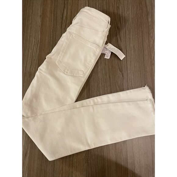 We The Free People Skinny Jeans Size 24 Mid Rise‎ In White Color MSRP $78 - Picture 2 of 13